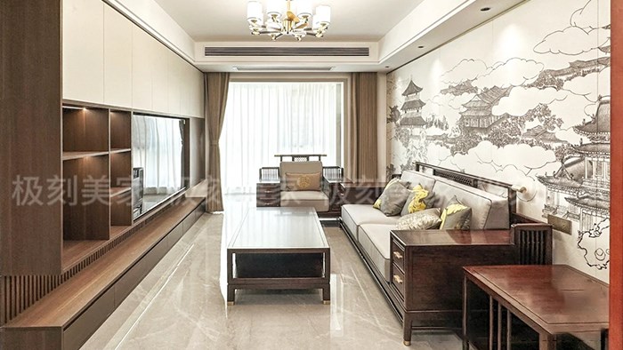 長(zhǎng)沙弘陽(yáng)昕悅府—105㎡新中式·極刻美家全屋整裝
