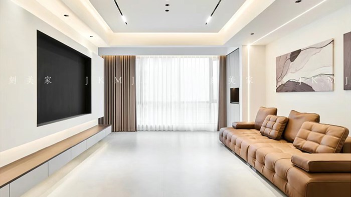 長沙-穿紫河一號-135m²極簡黑白灰·極刻美家全屋整裝