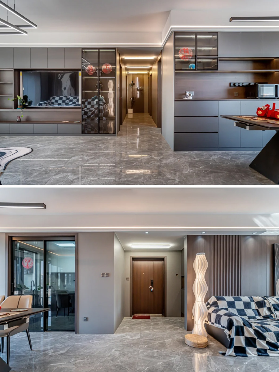 18w打造的124㎡現(xiàn)代暗黑風質感在線